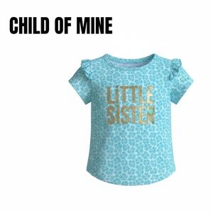 013 Child of Mine Floral & Glitter Print Short Sleeve Top NWT